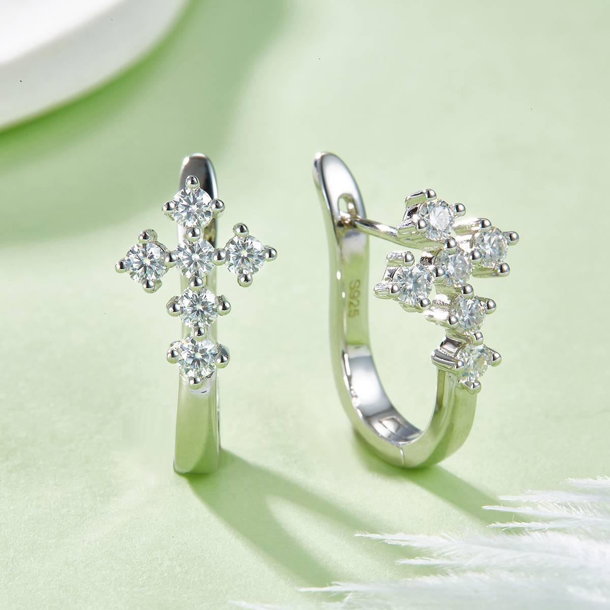 Earrings S925 Silver Moissanite Grade D 0.72CT
